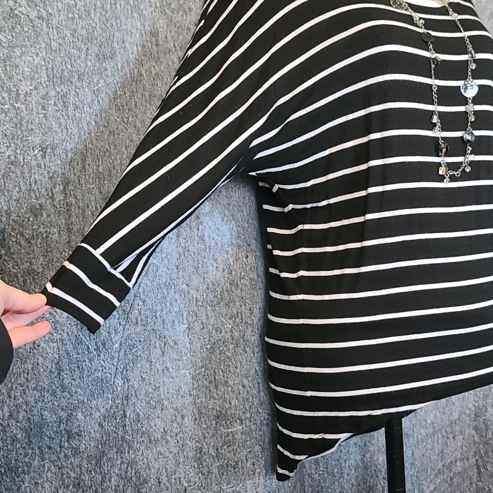WHBM Black and White Striped Top - Picture 3 of 7